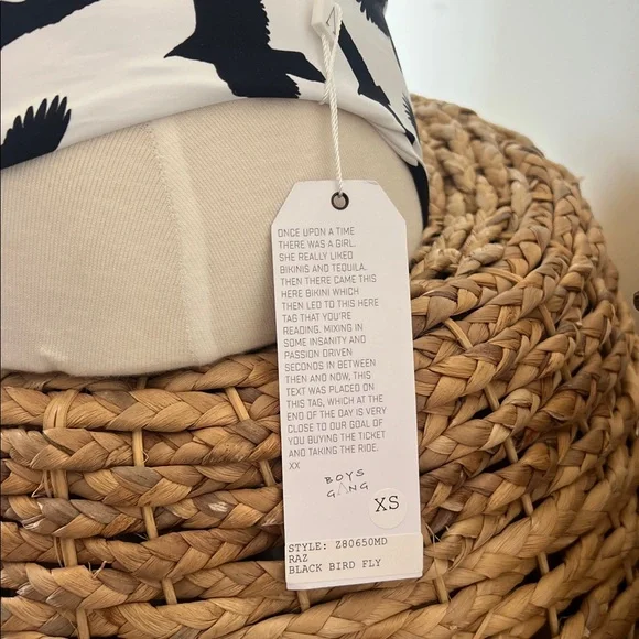 🖤 Boys + Arrows “Rae” Bottom – Black Bird Fly – XS – NWT - Picture 7 of 7